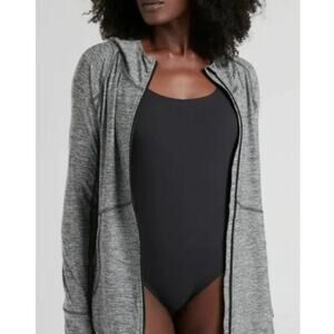 Athleta Pacifica Baja UPF Jacket Heather Gray Size Medium Performance Gear